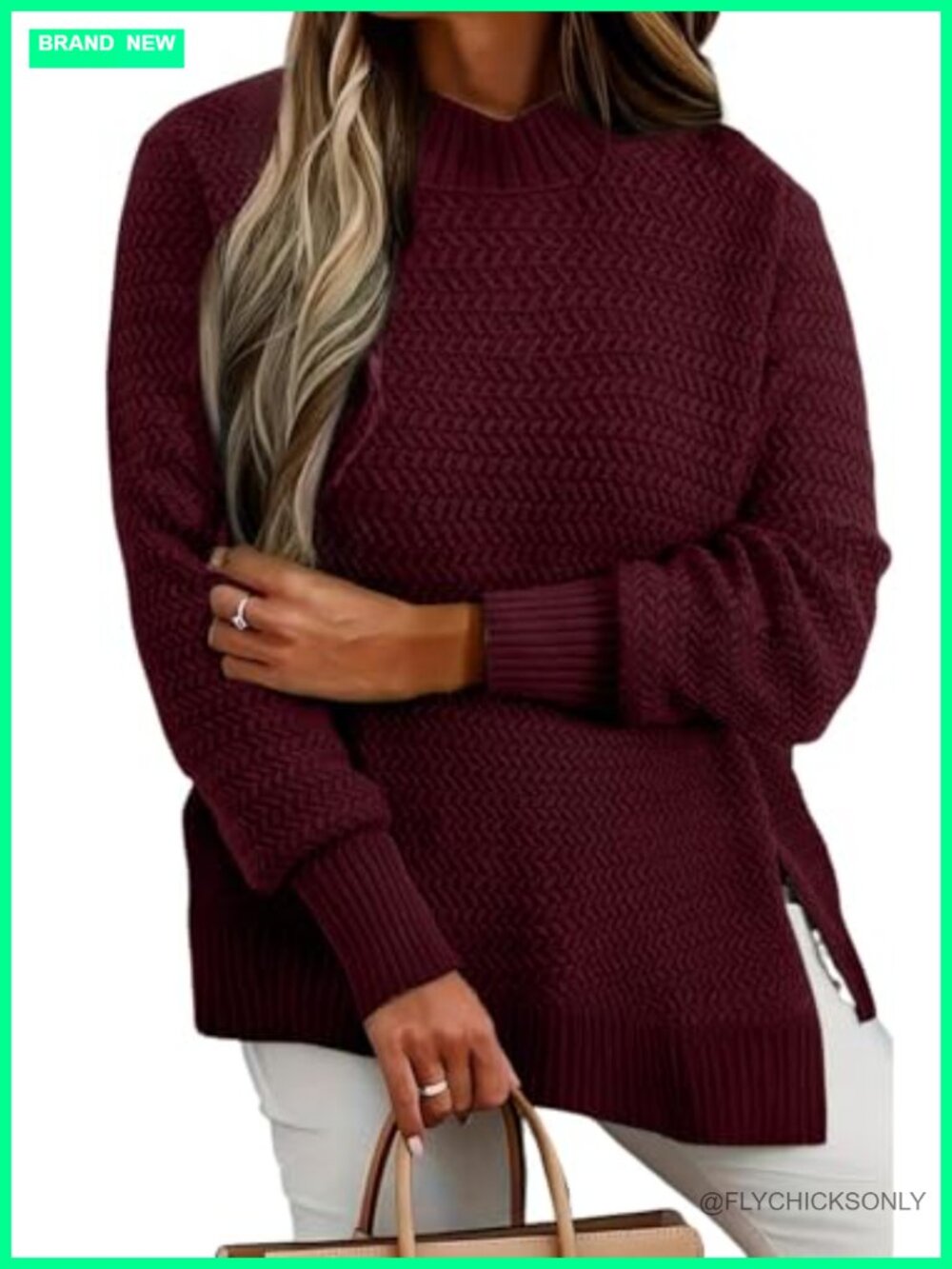 Plus Size Pullover Sweater 100% Acrylic Crew Neck Loose Fit Oversized